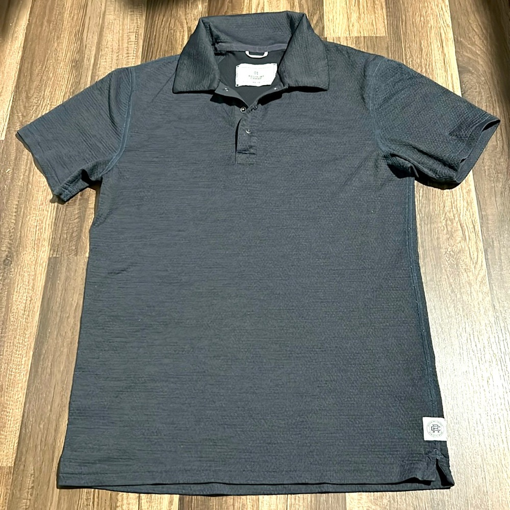 Reigning Champ Short Sleeve Black Polo Shirt